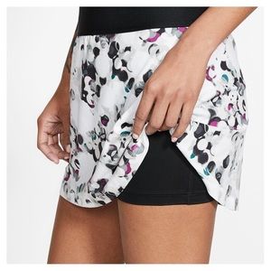 Nike white dot tennis skirt